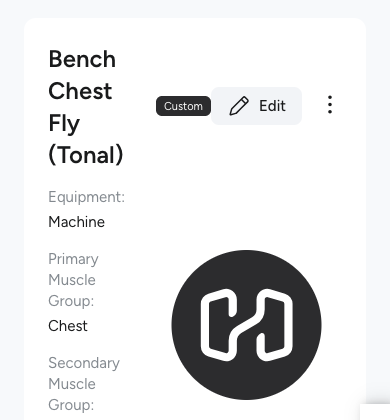 Bench Chest Fly (Tonal) in Hevy
