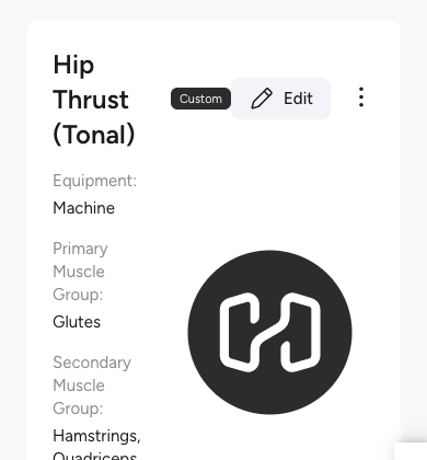 Hip Thrust (Tonal) in Hevy