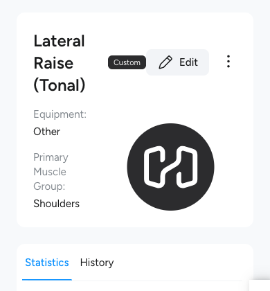 Lateral Raise (Tonal) in Hevy