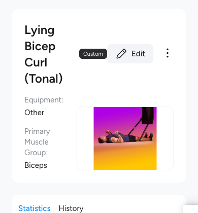 Lying Bicep Curl (Tonal) in Hevy