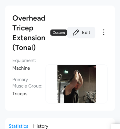 Overhead Tricep Extension (Tonal) in Hevy