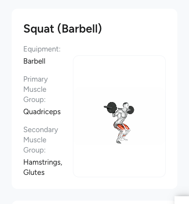 Squat (Barbell) in Hevy