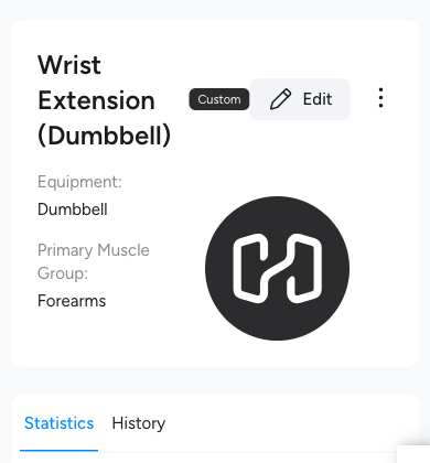 Wrist Extension (Dumbbell) in Hevy